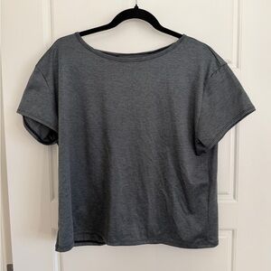 Under Armour Charcoal Short Sleeve Tee with Keyhole Back